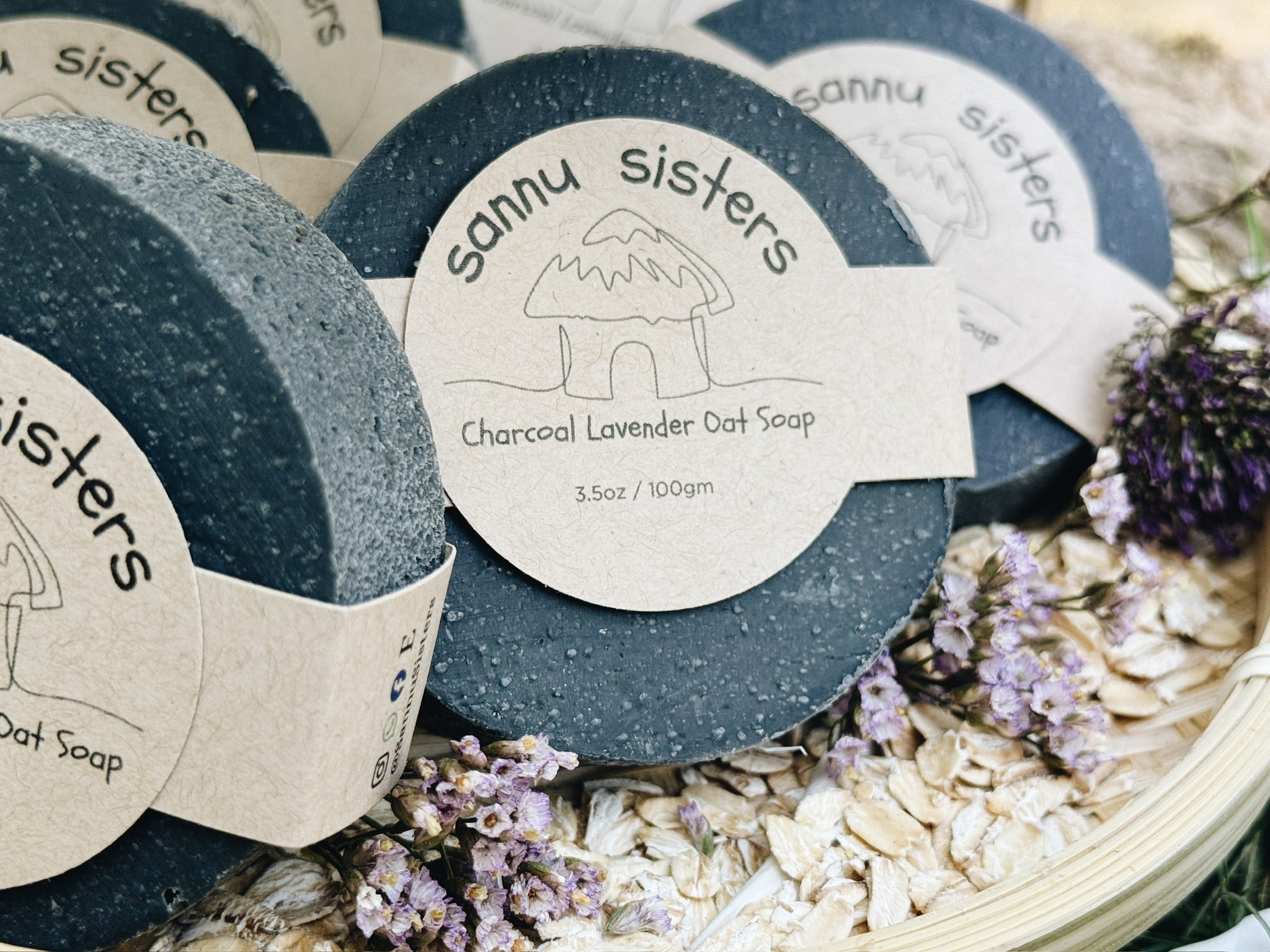 Charcoal Lavender Oat Soap